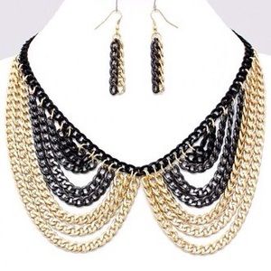 Peter Pan Black n Gold Necklace